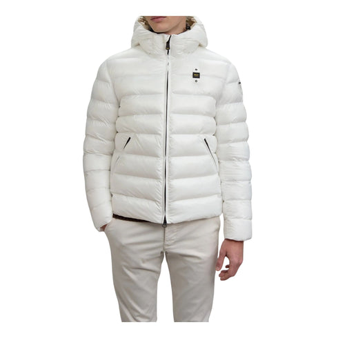 Piumino Uomo Adams, con cappuccio, impunture orizzontali e full zip